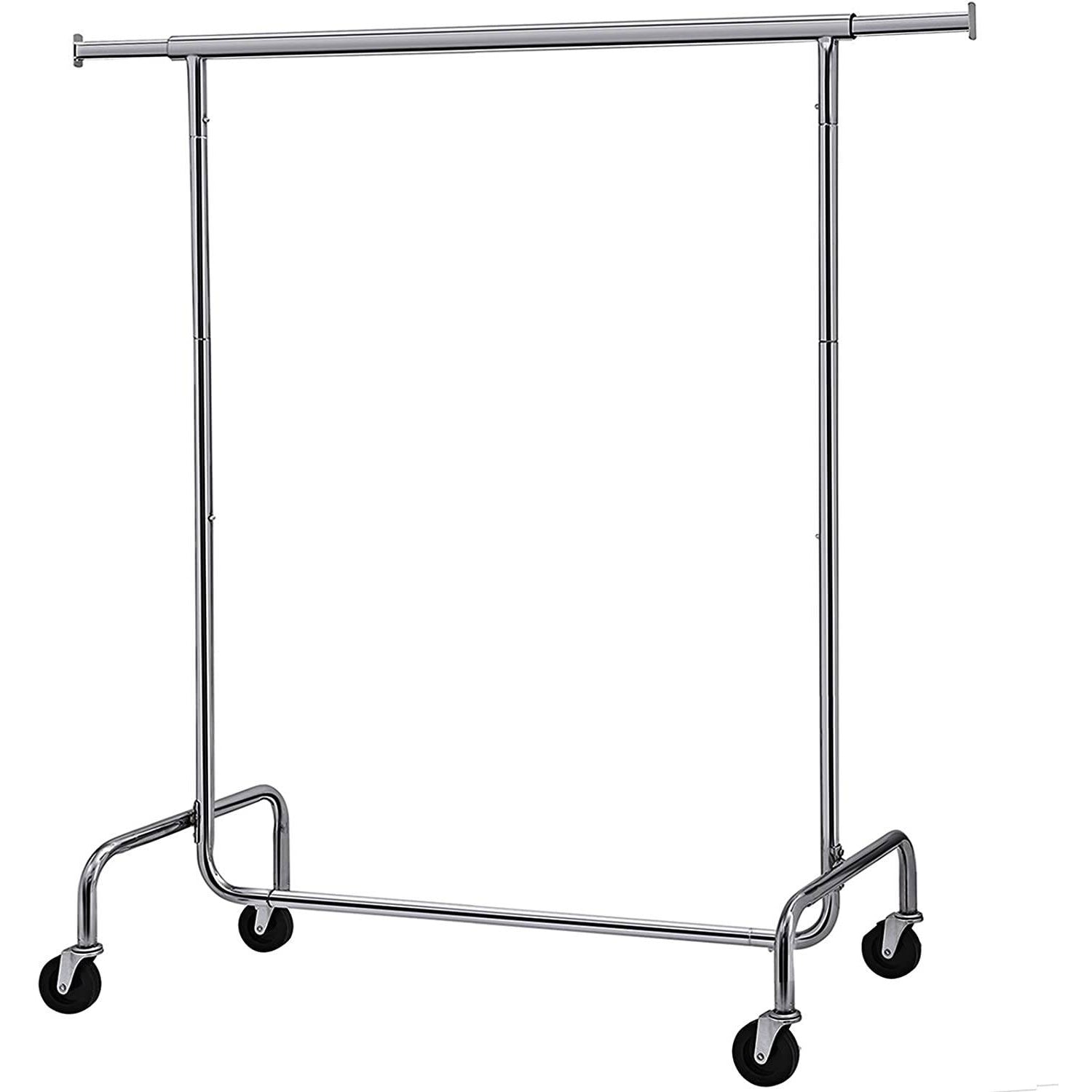 Gurulós ruhaállvány, ezüst 110-150x45x160cm-1