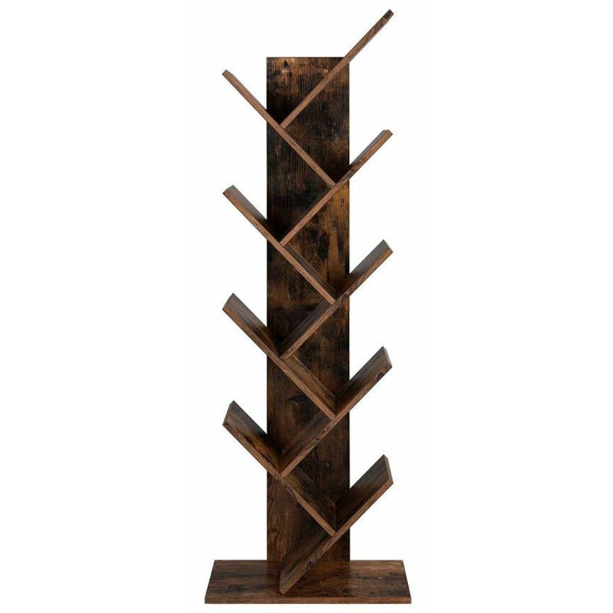 Könyvespolc, állópolc, rusztikus barna 50x25x141cm-1