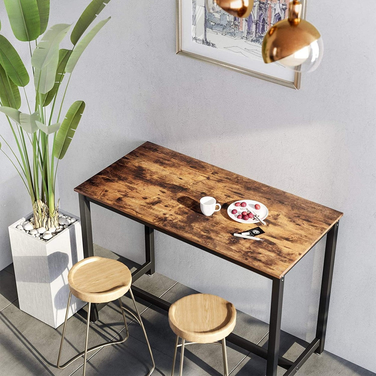 Konyhai bárasztal, rusztikus barna 120x60x90cm-4