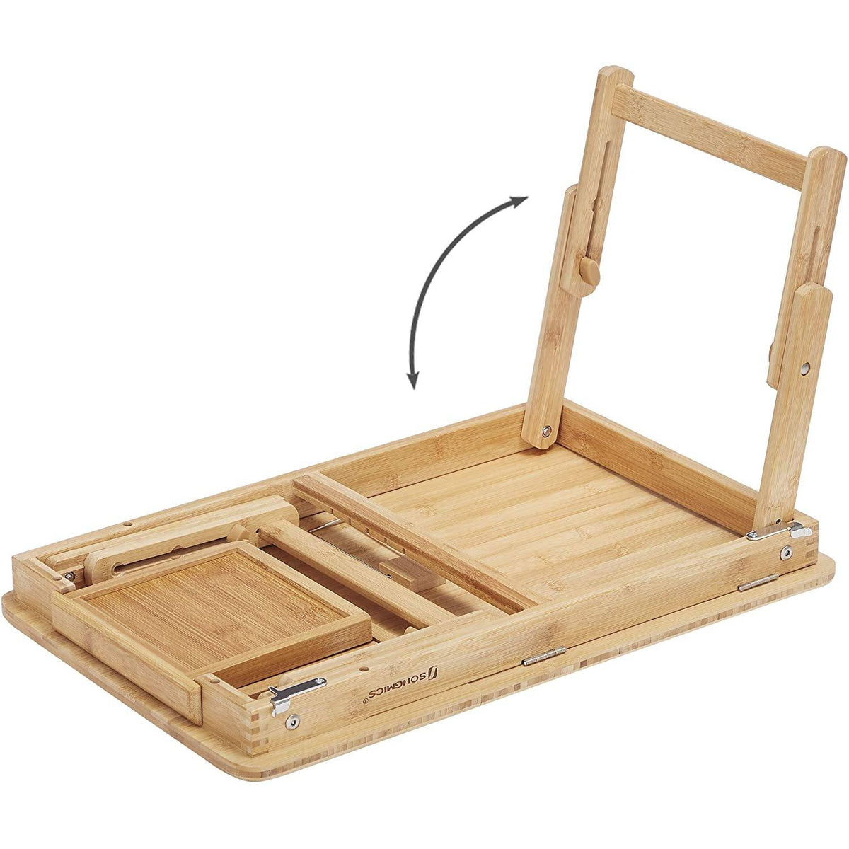 Bambusz laptop asztal állítható magasság 55x35cm-4
