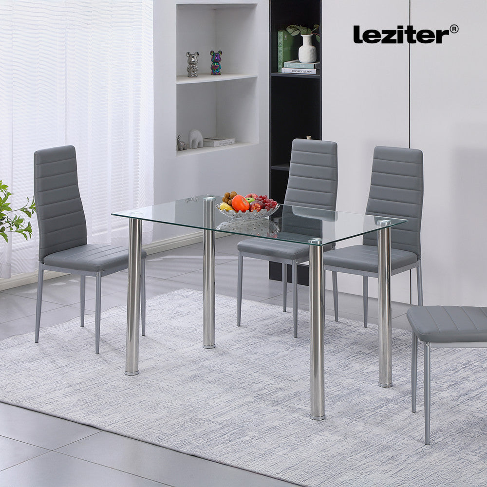 Berna 120 cm szögletes üveg étkezőasztal
