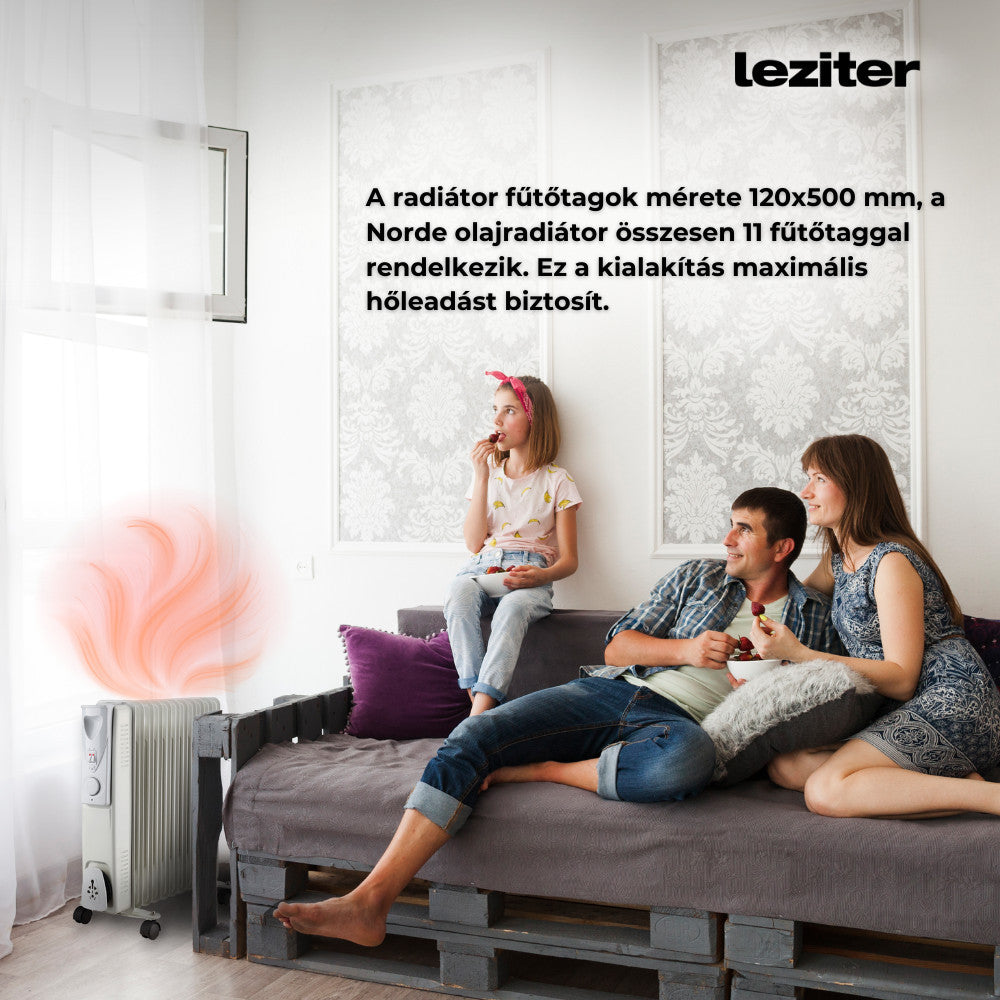 Norde 11 tagos olajradiátor 1000W/1500W/2500W-4