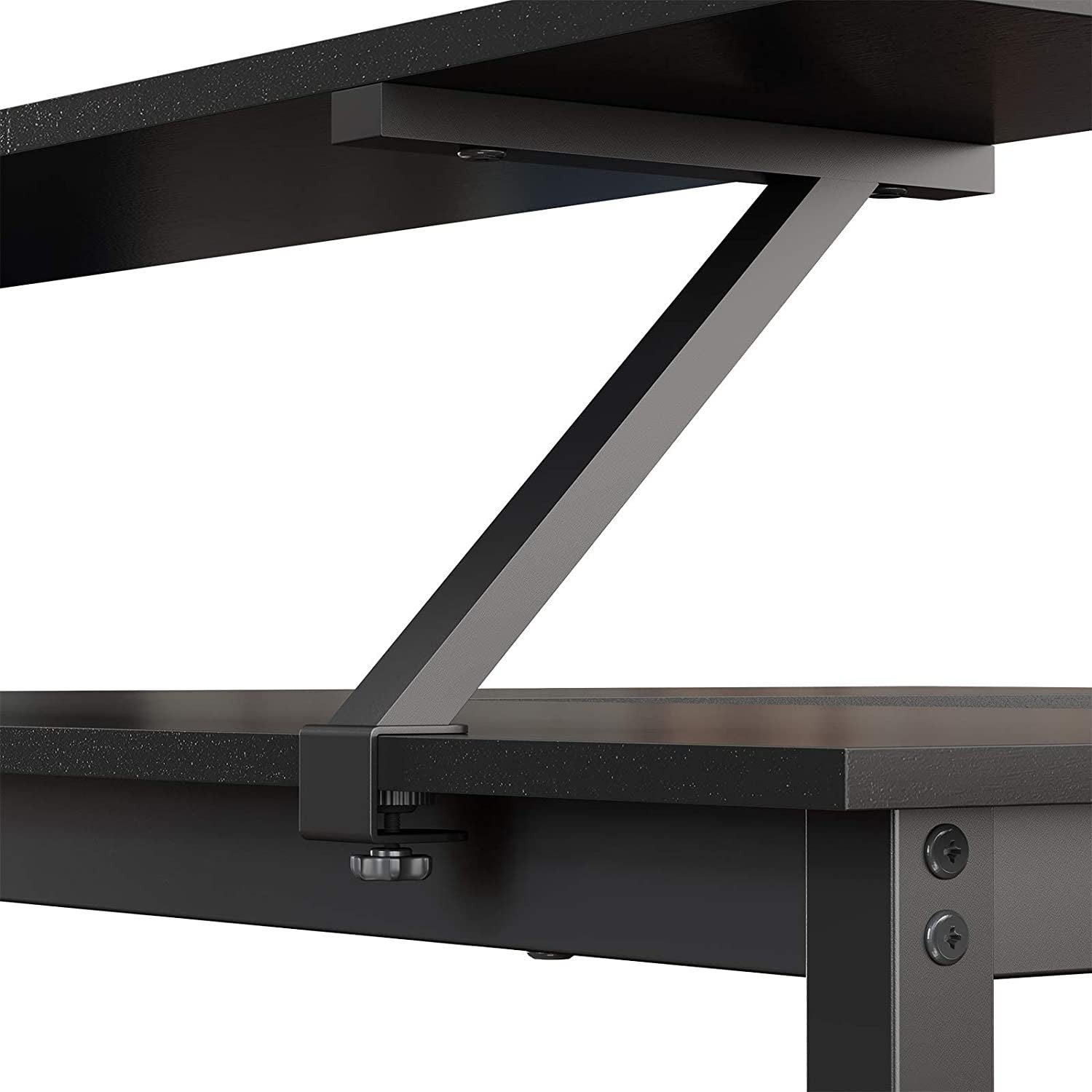 Sarok íróasztal monitor állvánnyal, fekete 140x130x92cm-4