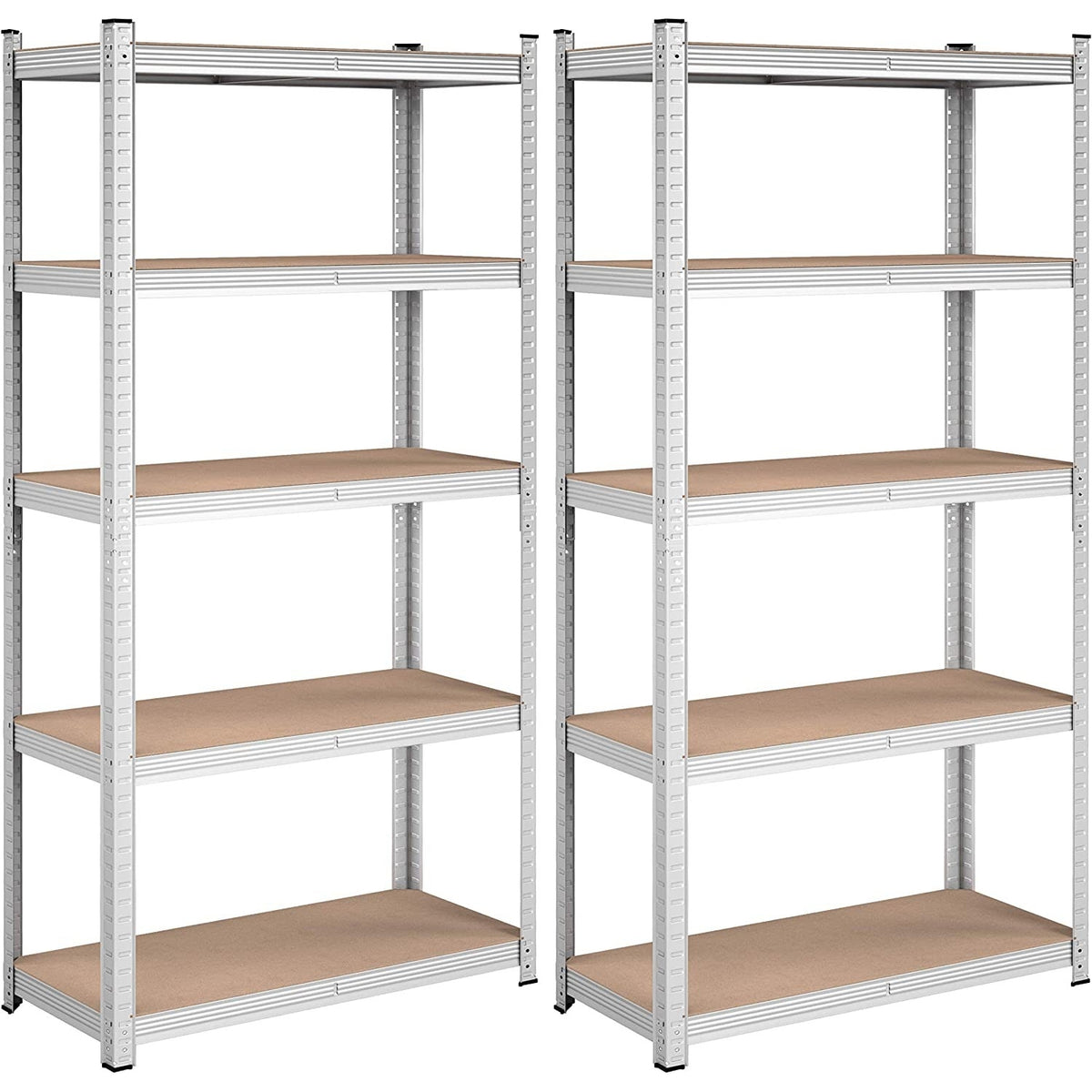Polcos állvány, 175kg polconkénti teherbírással, ezüst, barna 180x90x40cm-0