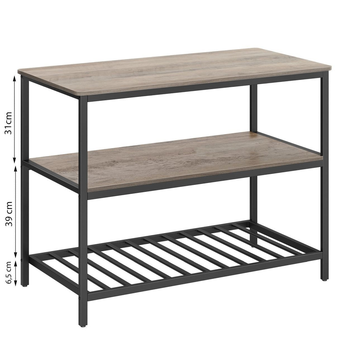 Konyhai polc, konyhasziget polcokkal, greige és fekete 120x60x90cm-3