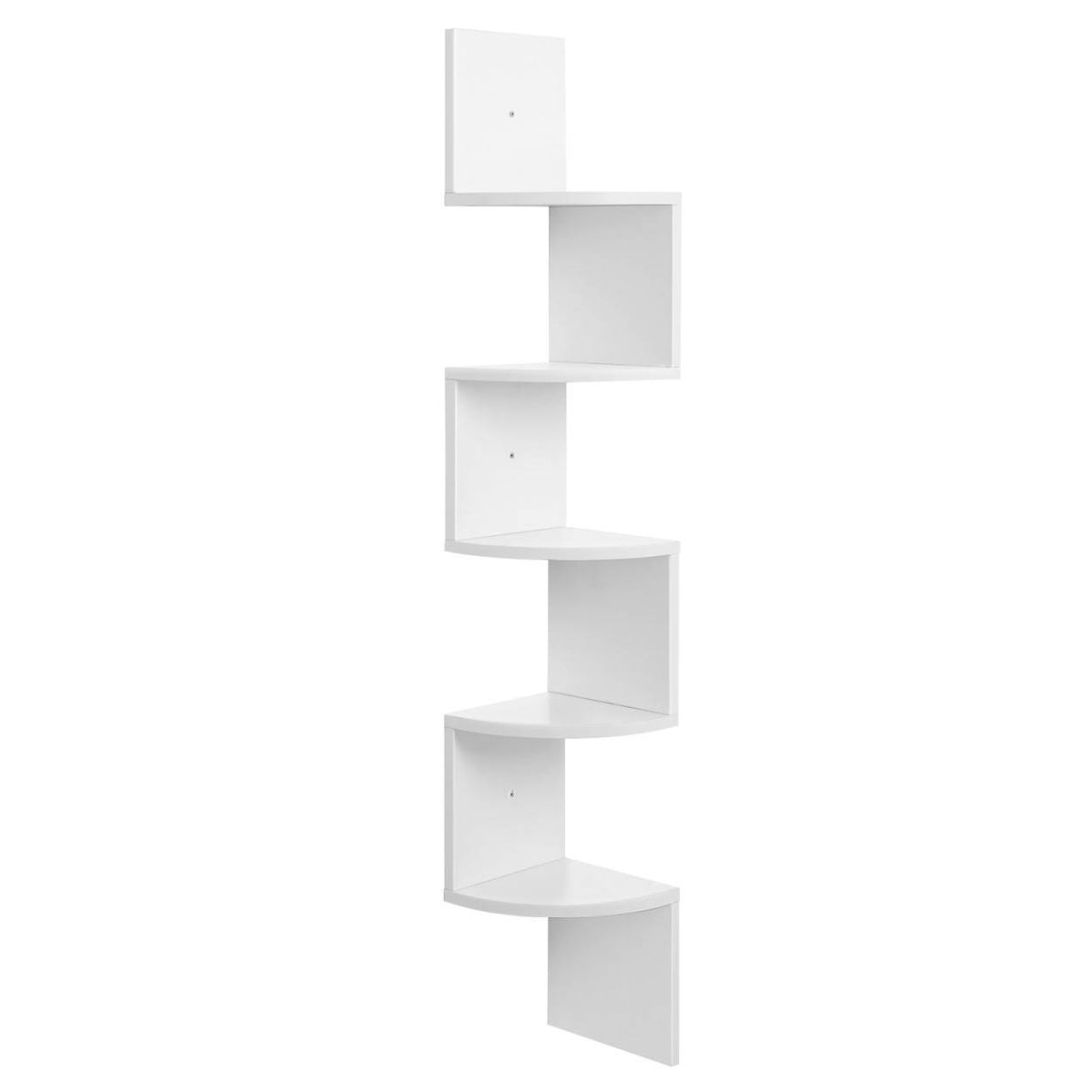Zigzag sarokpolc 5 szintes fali polc, fehér 20x20x127cm-8