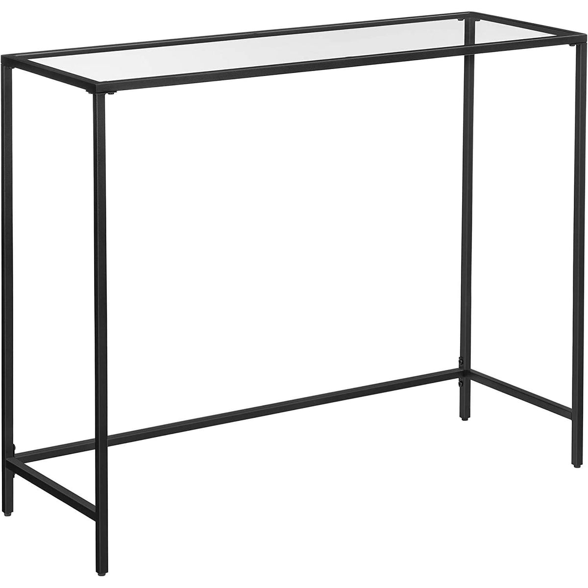Konzolasztal edzett üveglappal, fekete 100x35x80cm-1