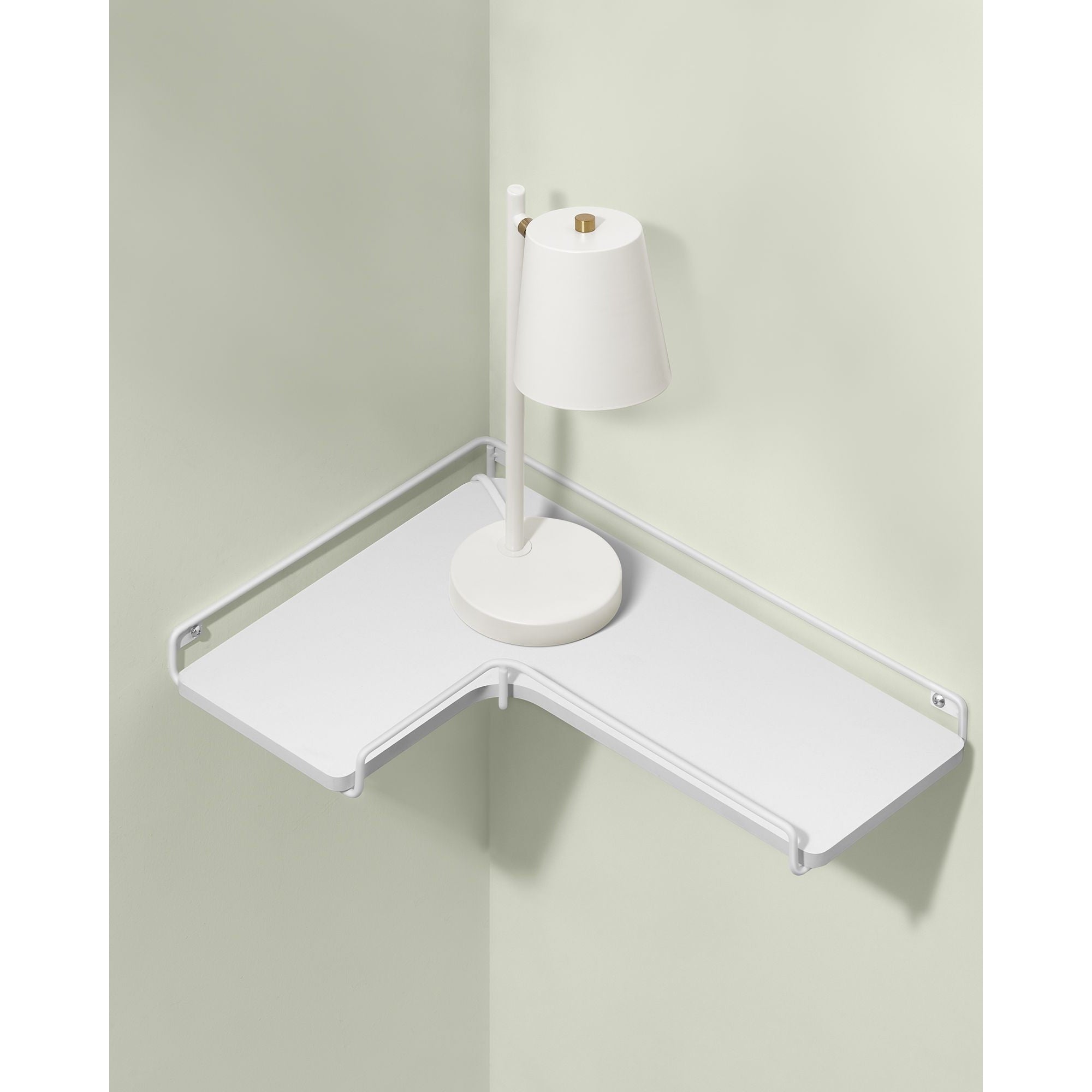 2 darabos sarok fali polc, fehér 40x29x4cm-4