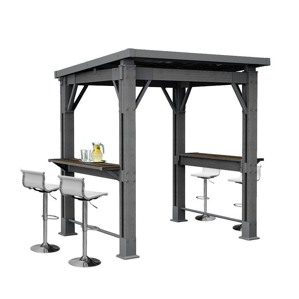 Kerti grill pavilon, pulttal, tetővel