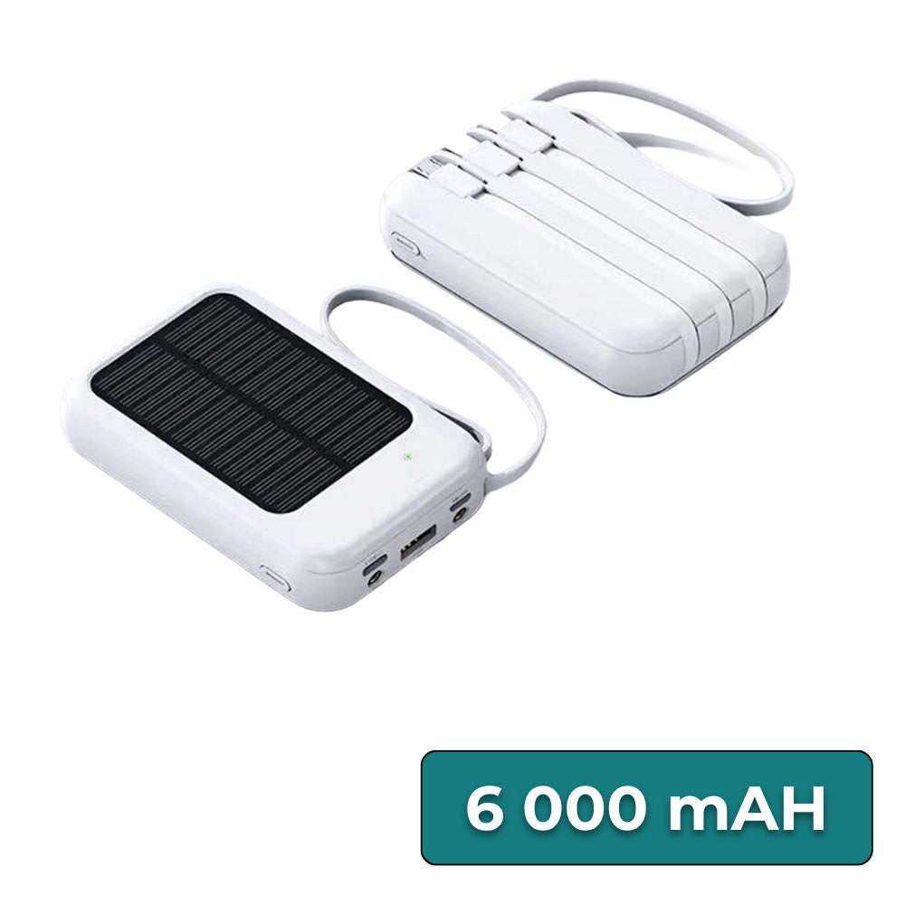 Powerbank napelemmel 4 töltőkábellel 6000mAH-0