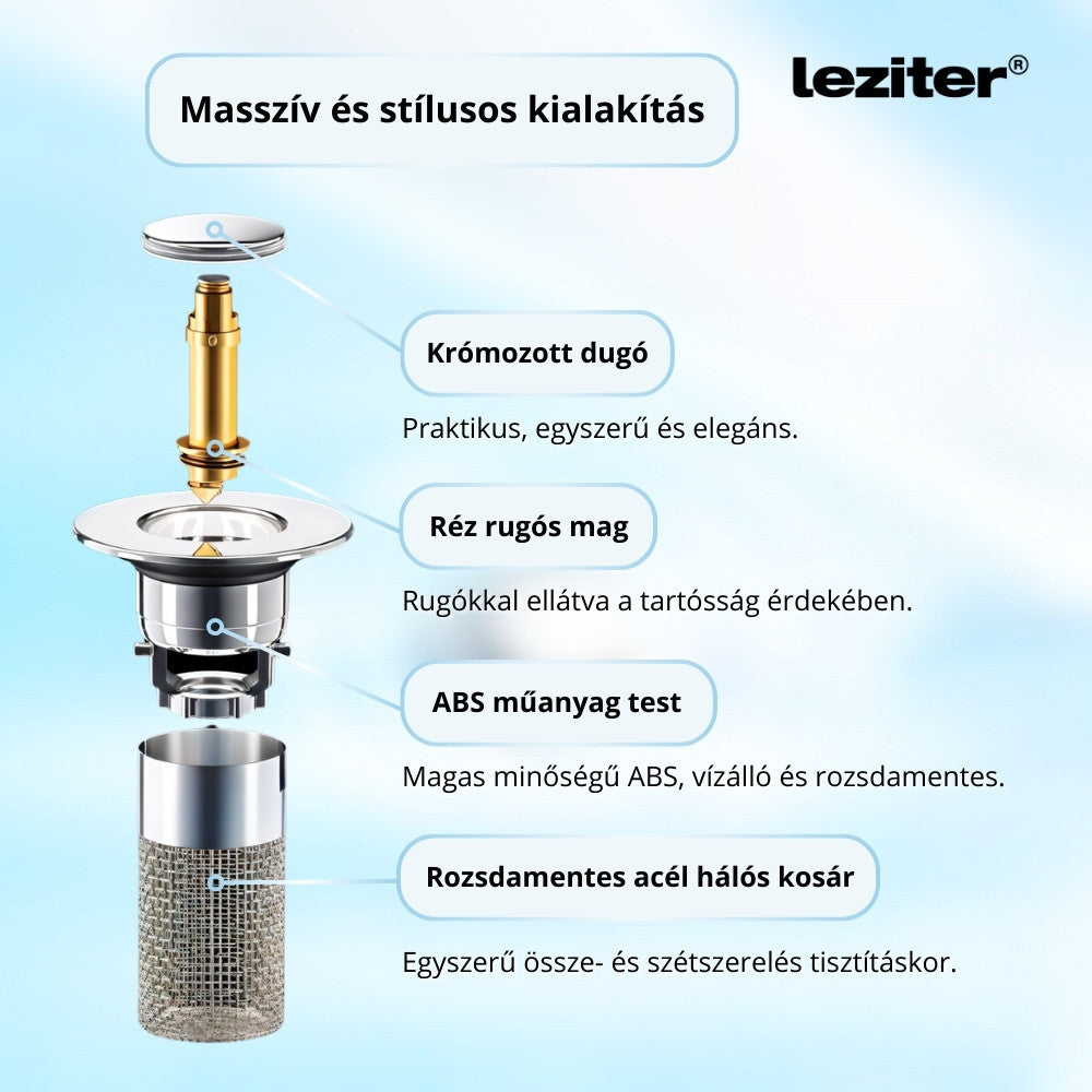 Lefolyódugó szűrővel rozsdamentes acél 60 mm-8