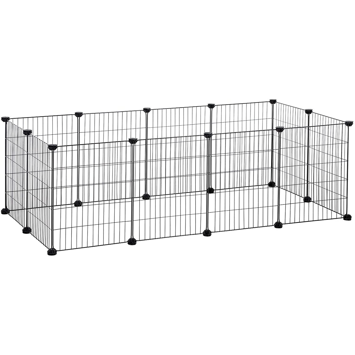 Fém ketrec háziállatoknak tengerimalac, hörcsög, nyúl számára, fekete 143x73x46cm-0