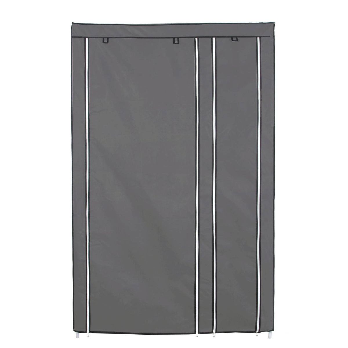 Szövet ruhatároló szekrény hordozható gardrób, szürke 110x45x175cm-2