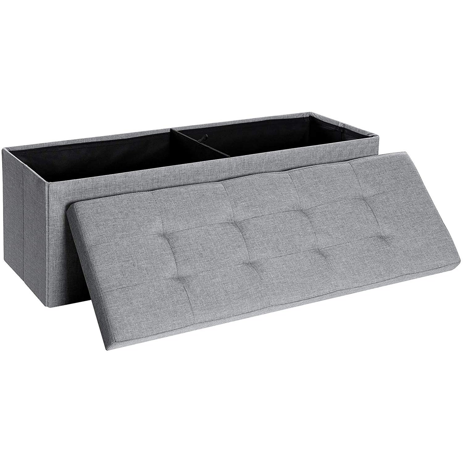 Összecsukható vászon tárolópuff, szürke 110x38x38cm-0