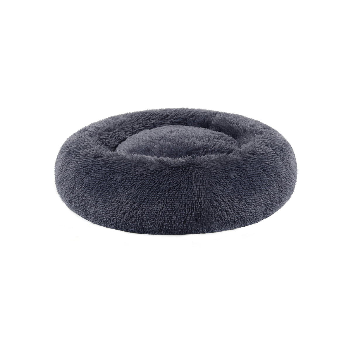 Kutyafekhely bolyhos puha kör alakú, 60 cm, sötétszürke-0